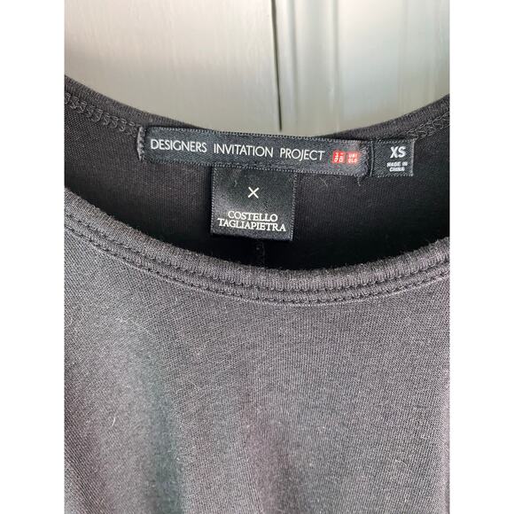 Uniqlo X Costello Tagliapietra Size XS Black Sleeveless Ruffle Jersey Dress * - Picture 3 of 6